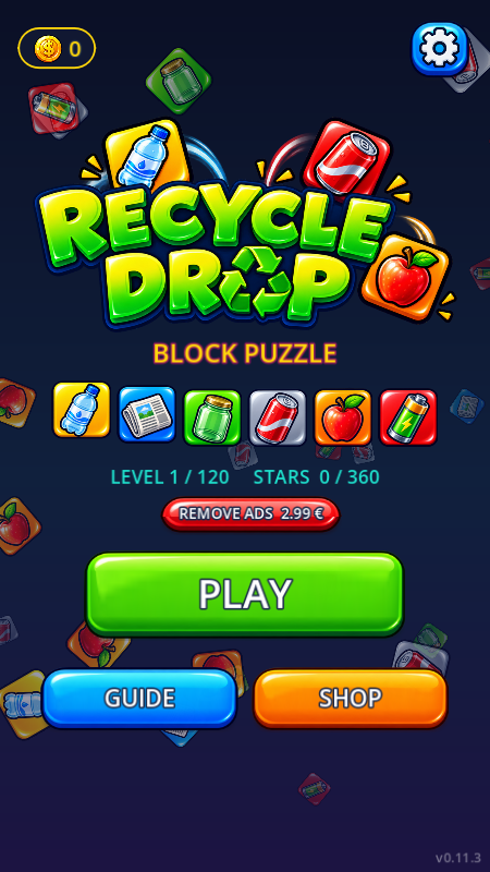 Recycle Drop main menu
